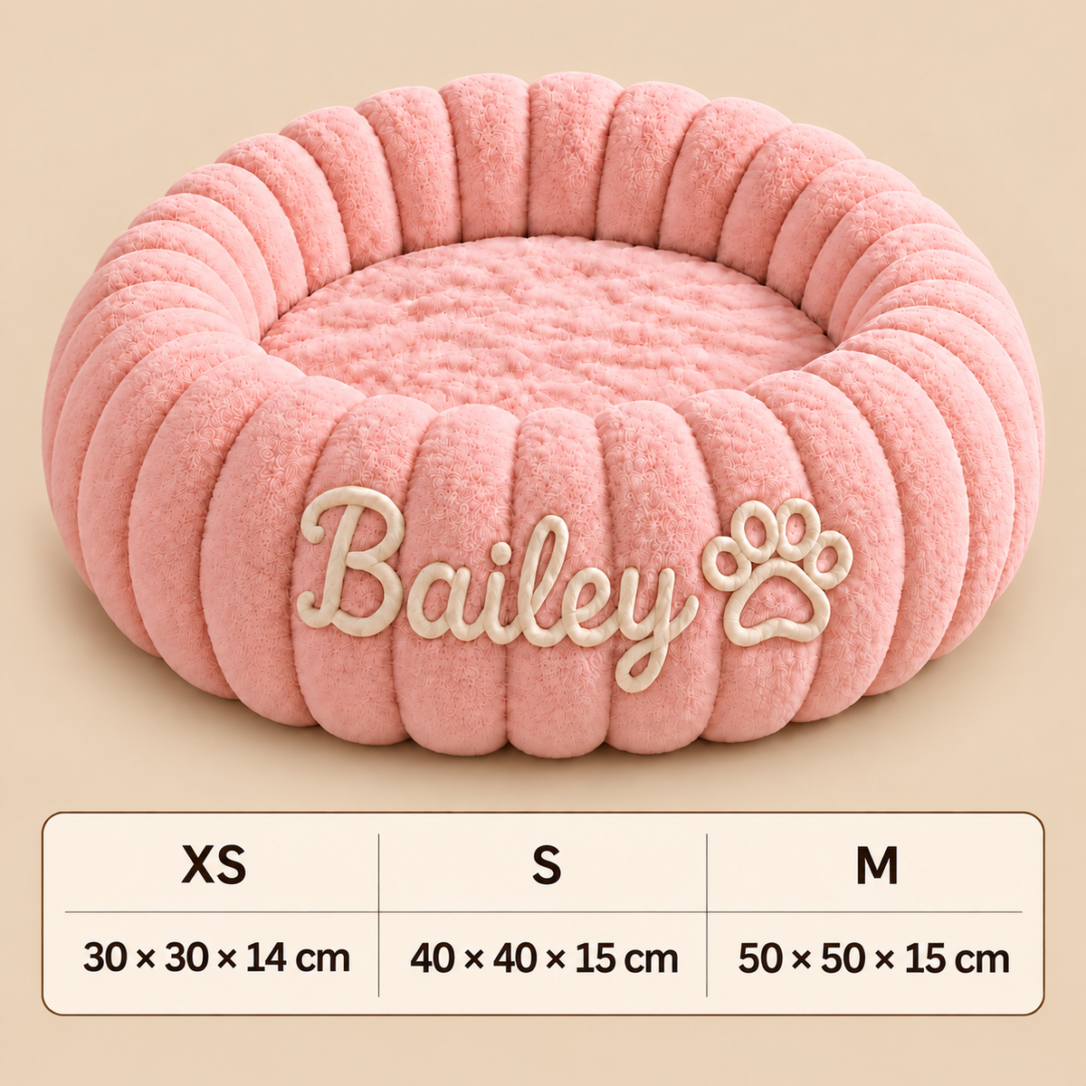 Personalized Round Fluffy CAT Bed
