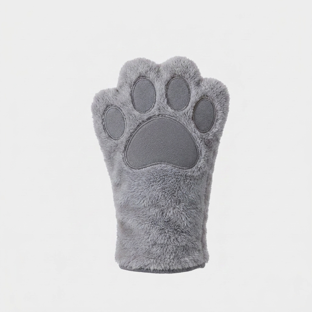 Animal care microfibre glove – dry bath towel & coat cleaning for cats