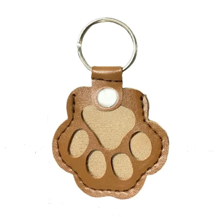 Leather Memorial Pet Hair Storage Keychain