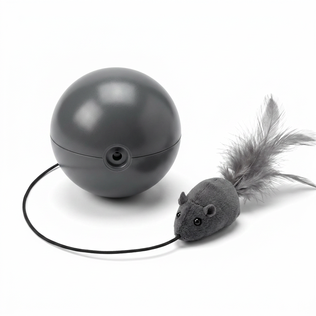 Cat turbo ball with tail toy