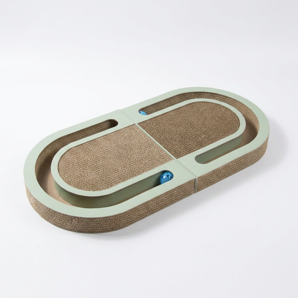 Cat Scratching and Play Bed Made of Cardboard
