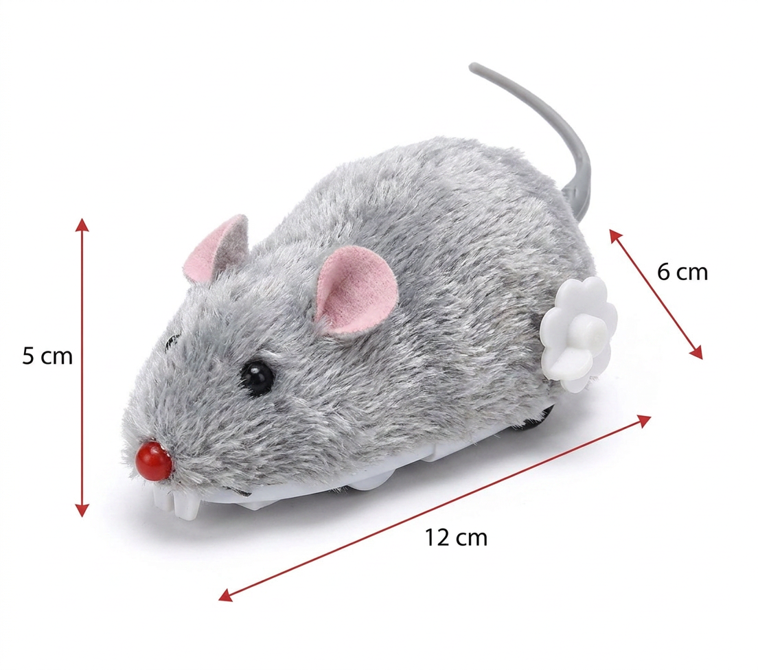 Funny Lifelike Plush Mouse Running Rat Toy