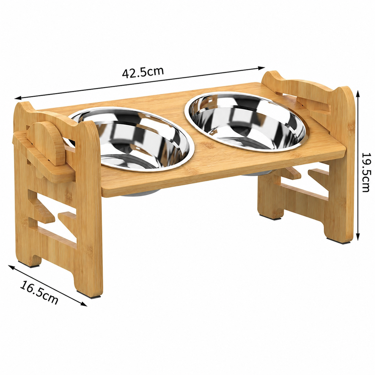 Raised Bamboo Pet Bowls