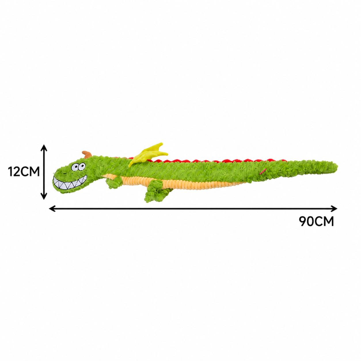 Durable Plush Dragon Dog Toy – Squeaky Crinkle Tug Toy