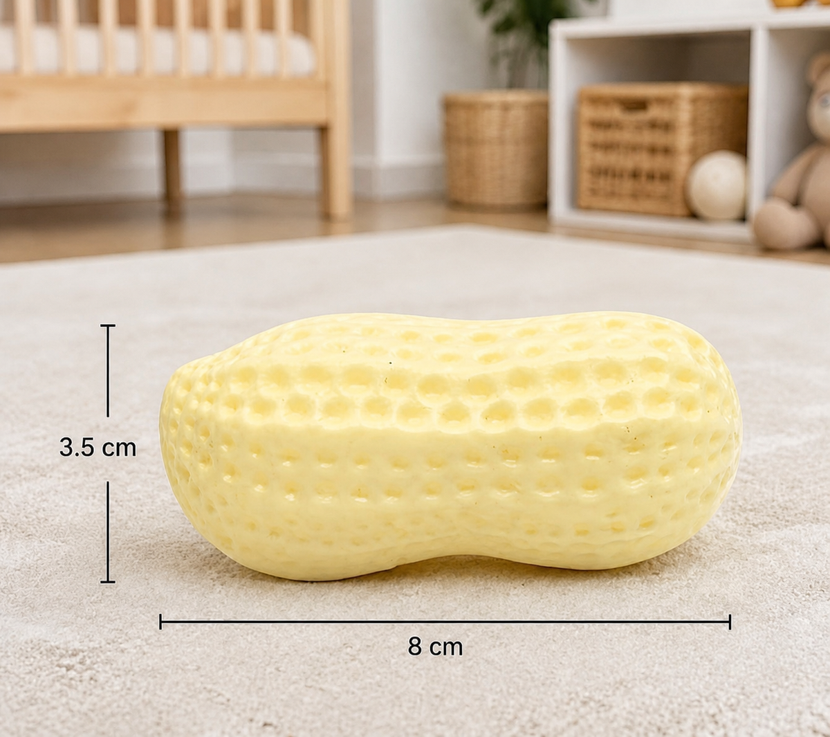 Durable squeaky peanut chew toy for dogs