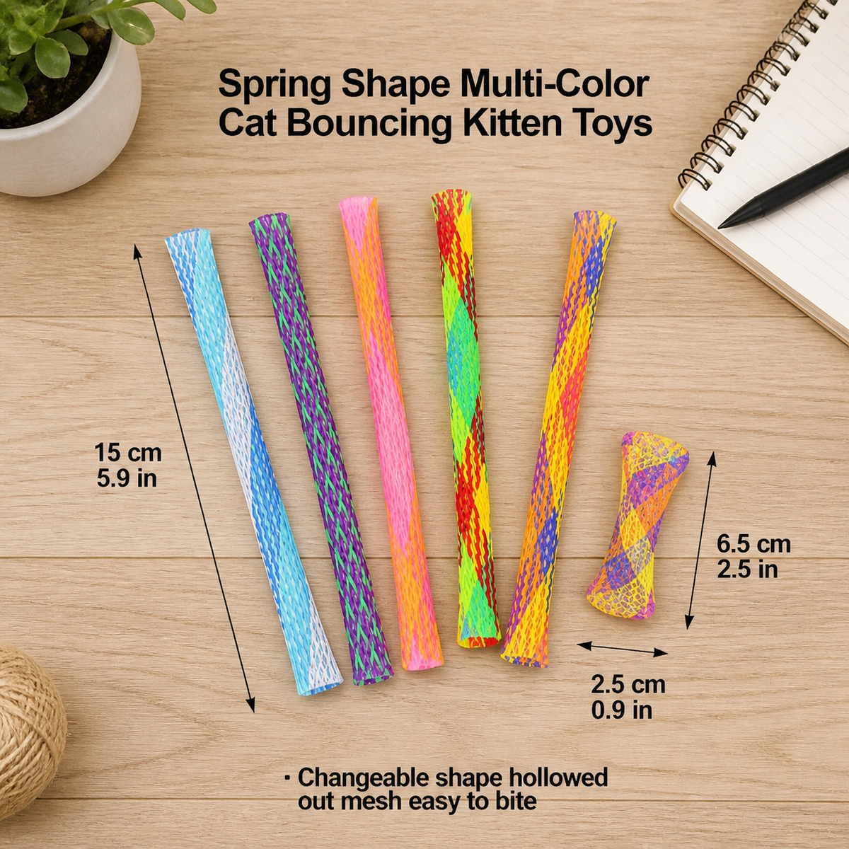 Spring Shape Multi-Color Cat Bouncing Kitten Toys