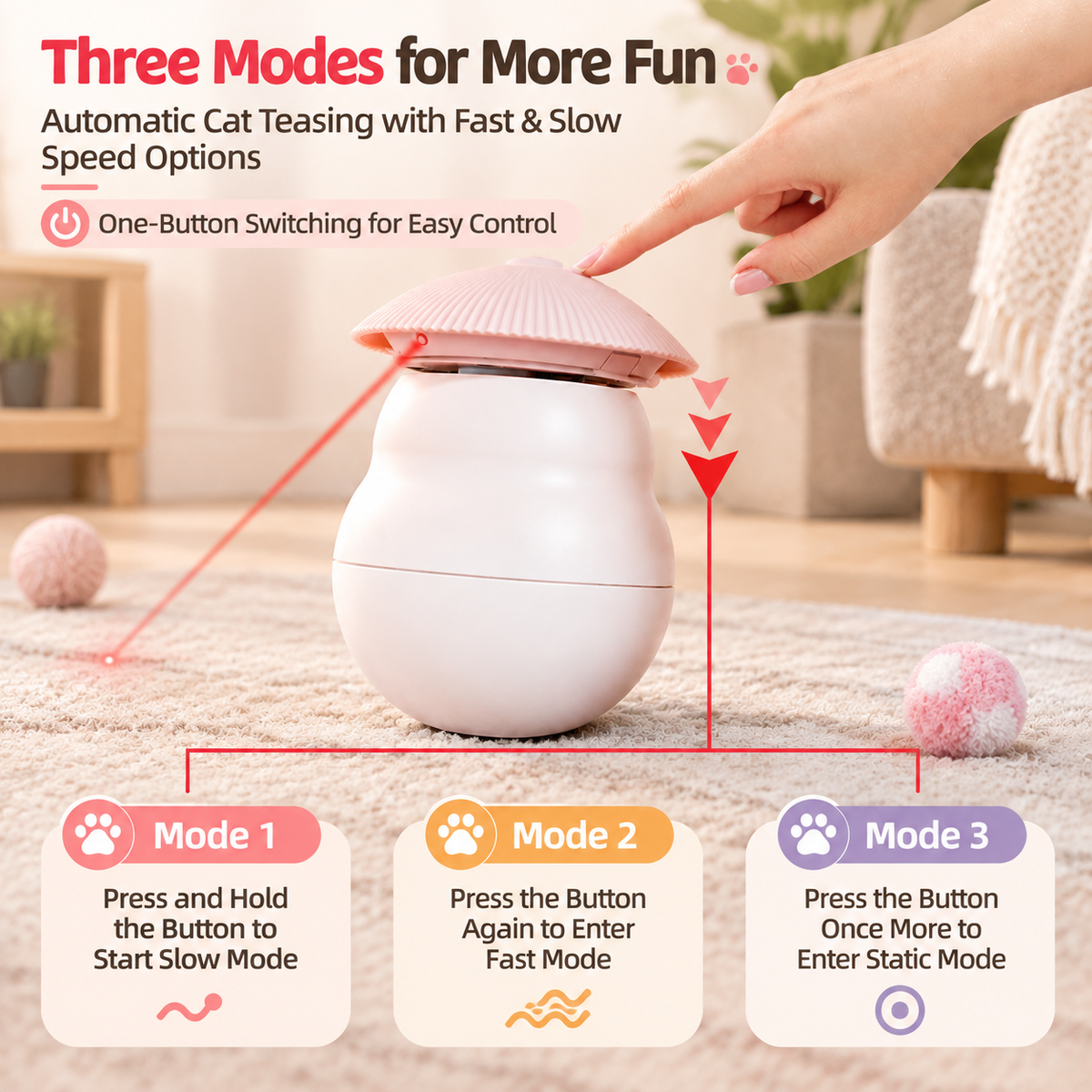 Automatic Motion-Activated Cat Laser Toy