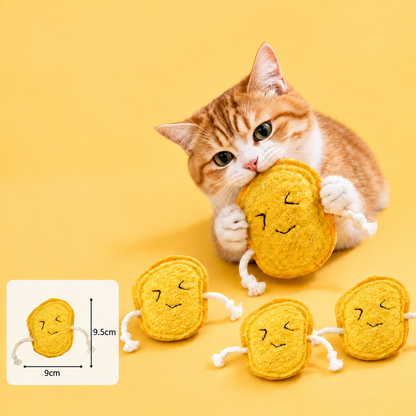 Teeth-Cleaning Catnip Chew Toys – Natural Loofah Dental Care & Play Set