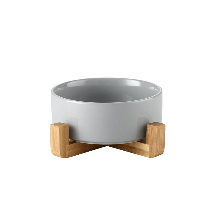 Premium Wood Ceramic Feeding Bowl