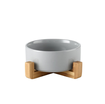 Premium Wood Ceramic Feeding Bowl
