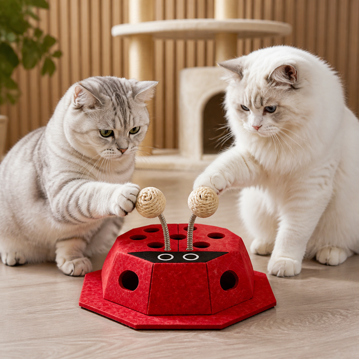 3in1 Interactive Ladybug Cat Puzzle Toy