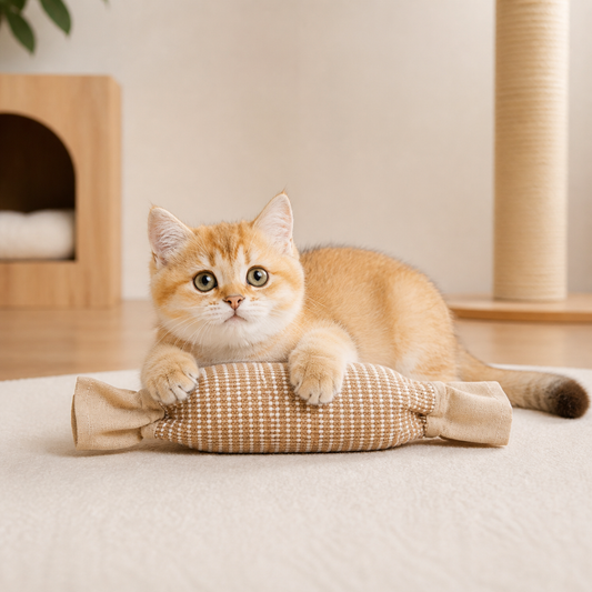 Eco-Friendly Catnip Jute Bag Toy for Cats – Durable Interactive Play Bag