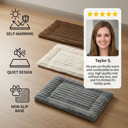 Self-Warming Pet Mat for Cats & Dogs – Quiet, Non-Slip & Electricity-Free