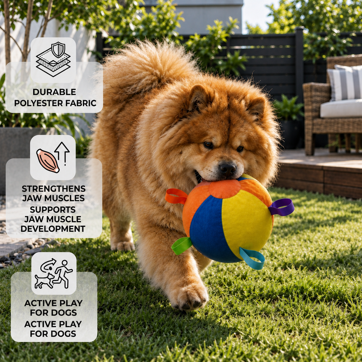 Interactive Colorful Herding Ball with Handles for Dogs – Durable Outdoor Training Toy
