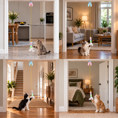 Rechargeable Hanging Door Cat Toy with Interactive Flying Feather