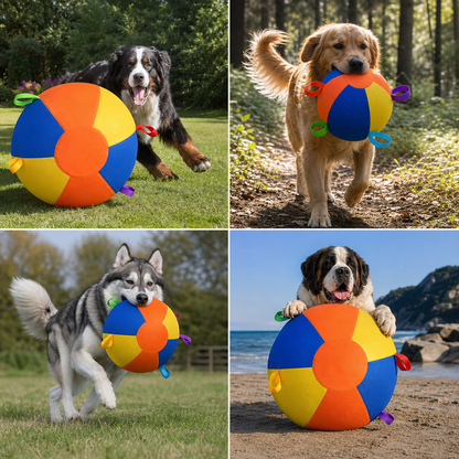 Interactive Colorful Herding Ball with Handles for Dogs – Durable Outdoor Training Toy