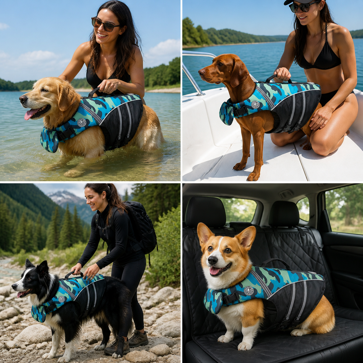 Dog Safety Swim Vest with Rescue Handle