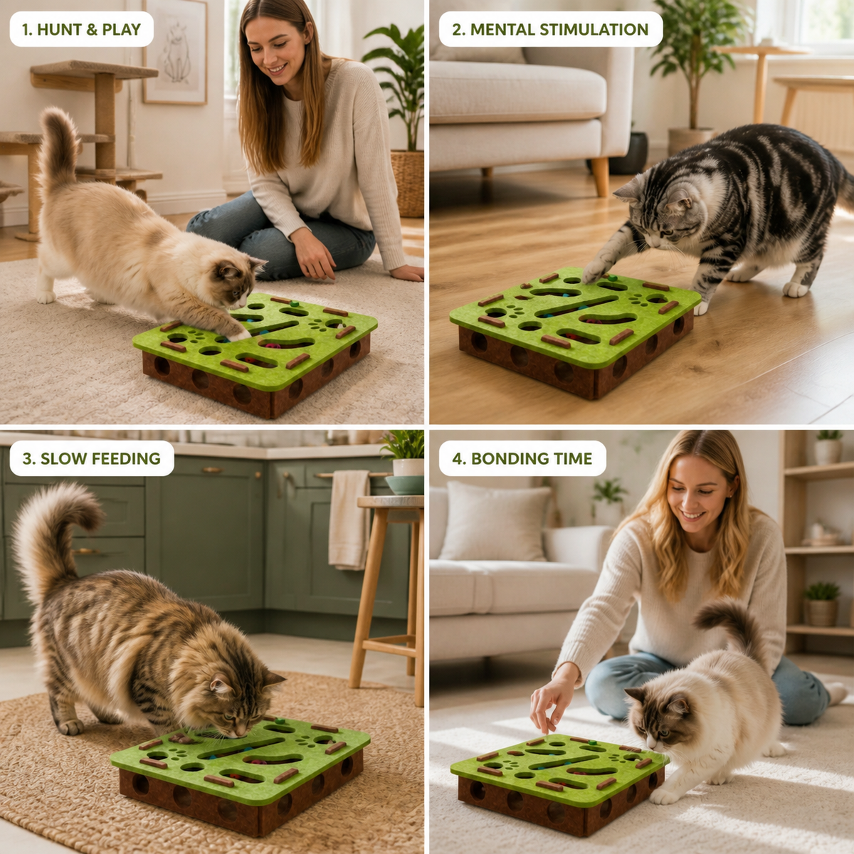 Interactive Cat Puzzle Felt Box Toy