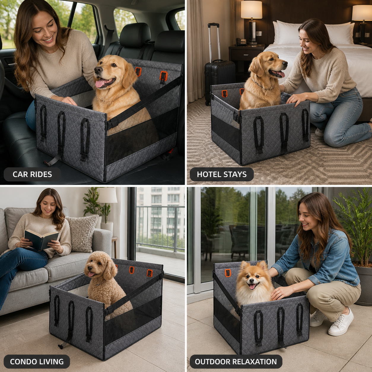 Hard Bottom Single Car Seat Extender for Dogs