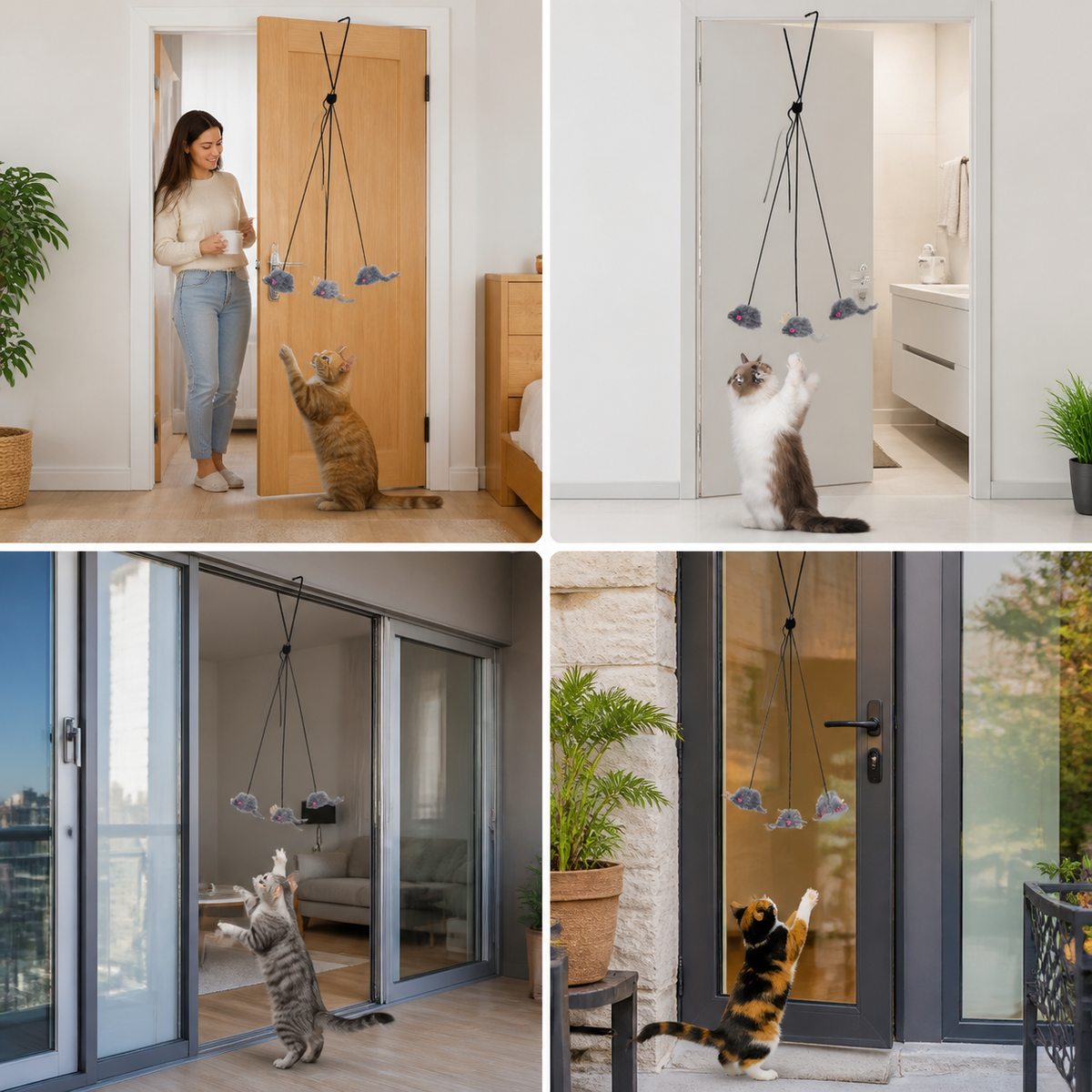 Self-Hanging Retractable Cat Toy