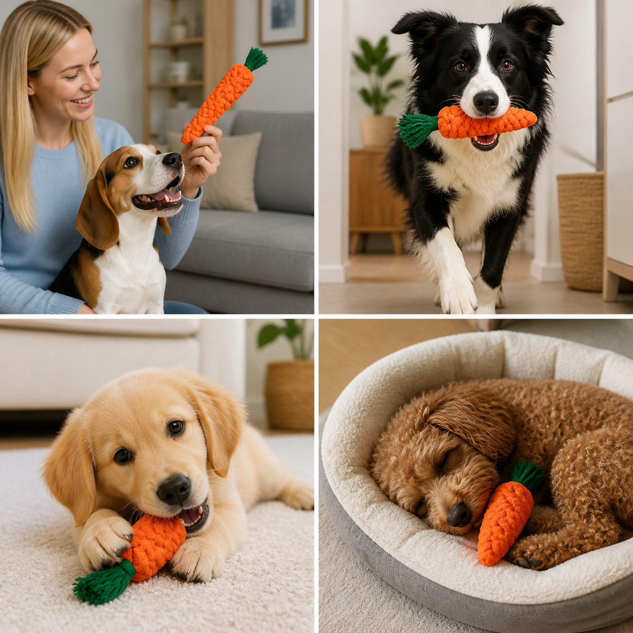 Carrot Cotton Rope Toy for Pets