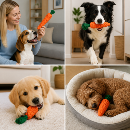 Carrot Cotton Rope Toy for Pets