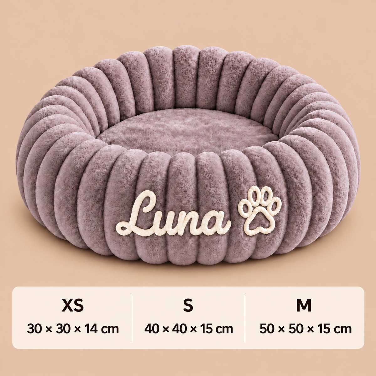 Personalized Round Fluffy CAT Bed
