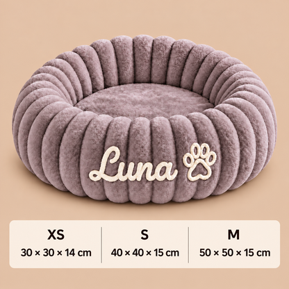 Personalized Round Fluffy CAT Bed