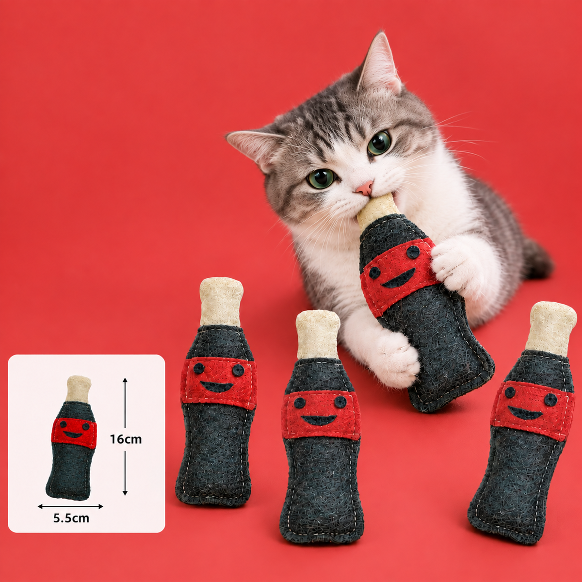 Teeth-Cleaning Catnip Chew Toys – Natural Loofah Dental Care & Play Set