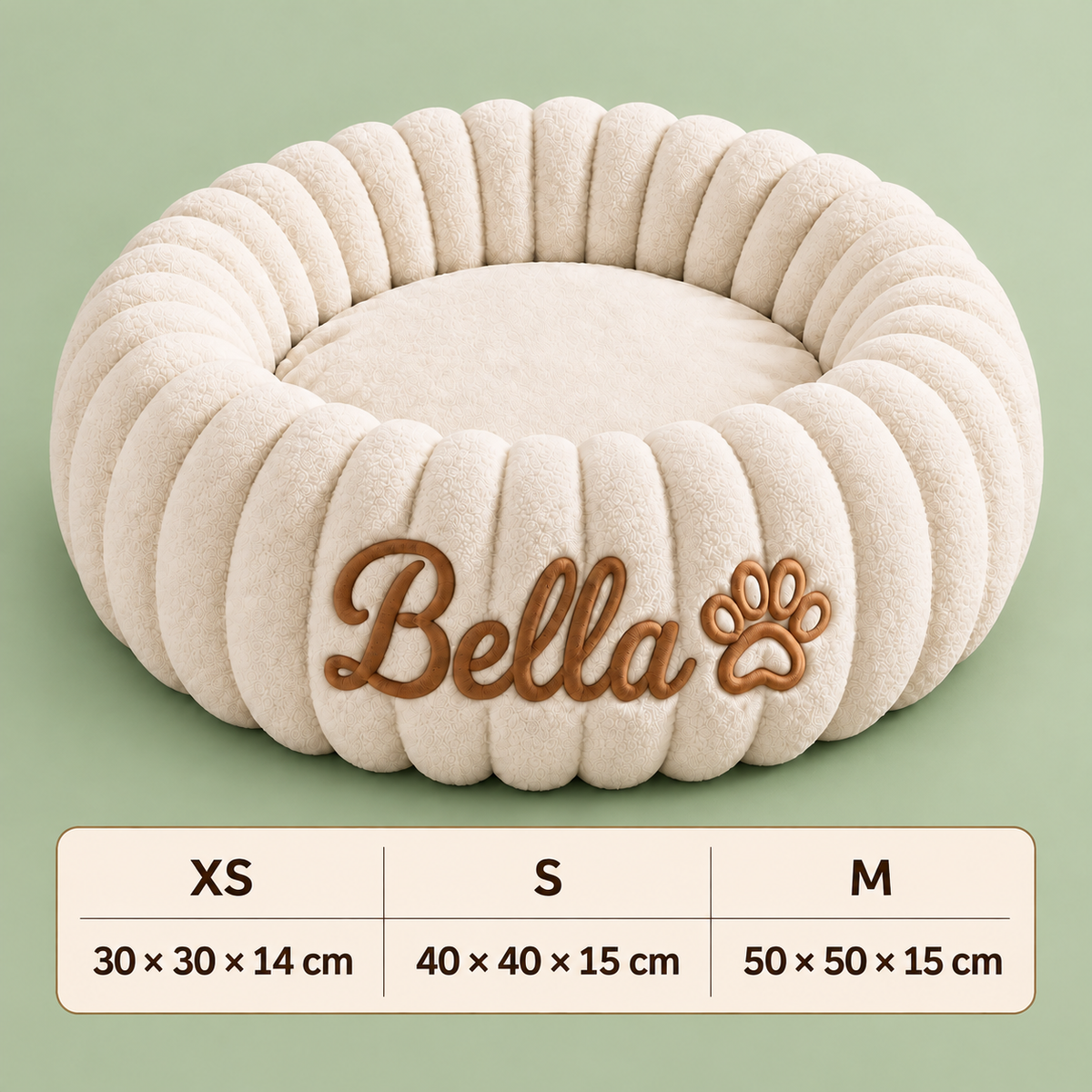 Personalized Round Fluffy CAT Bed