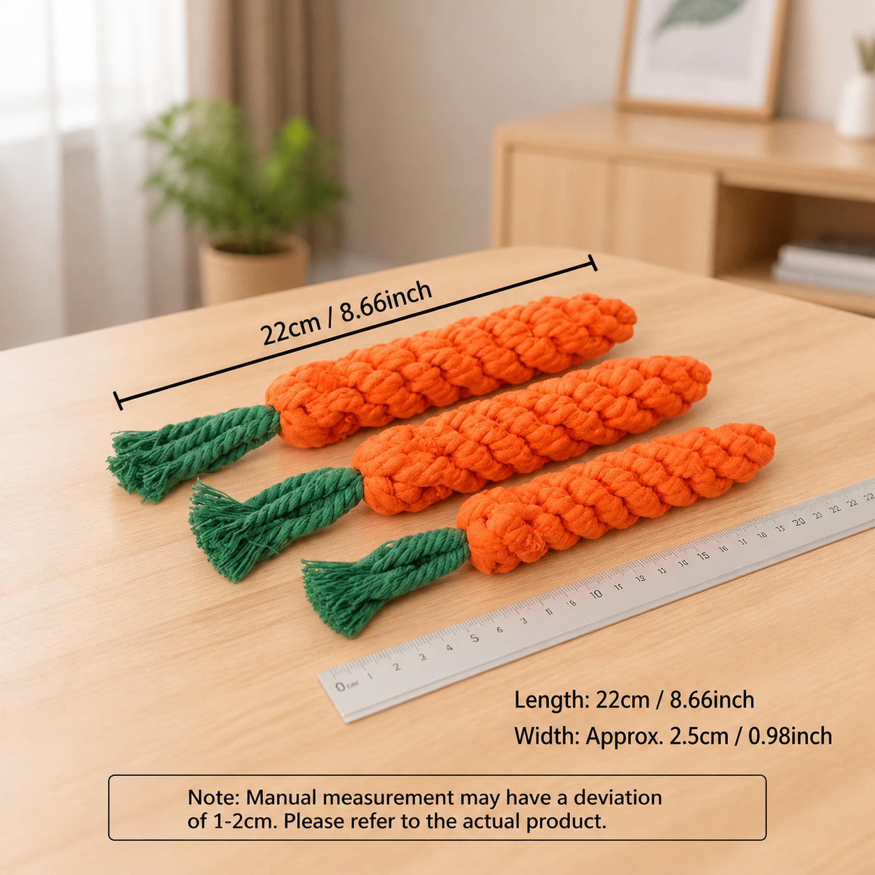 Carrot Cotton Rope Toy for Pets