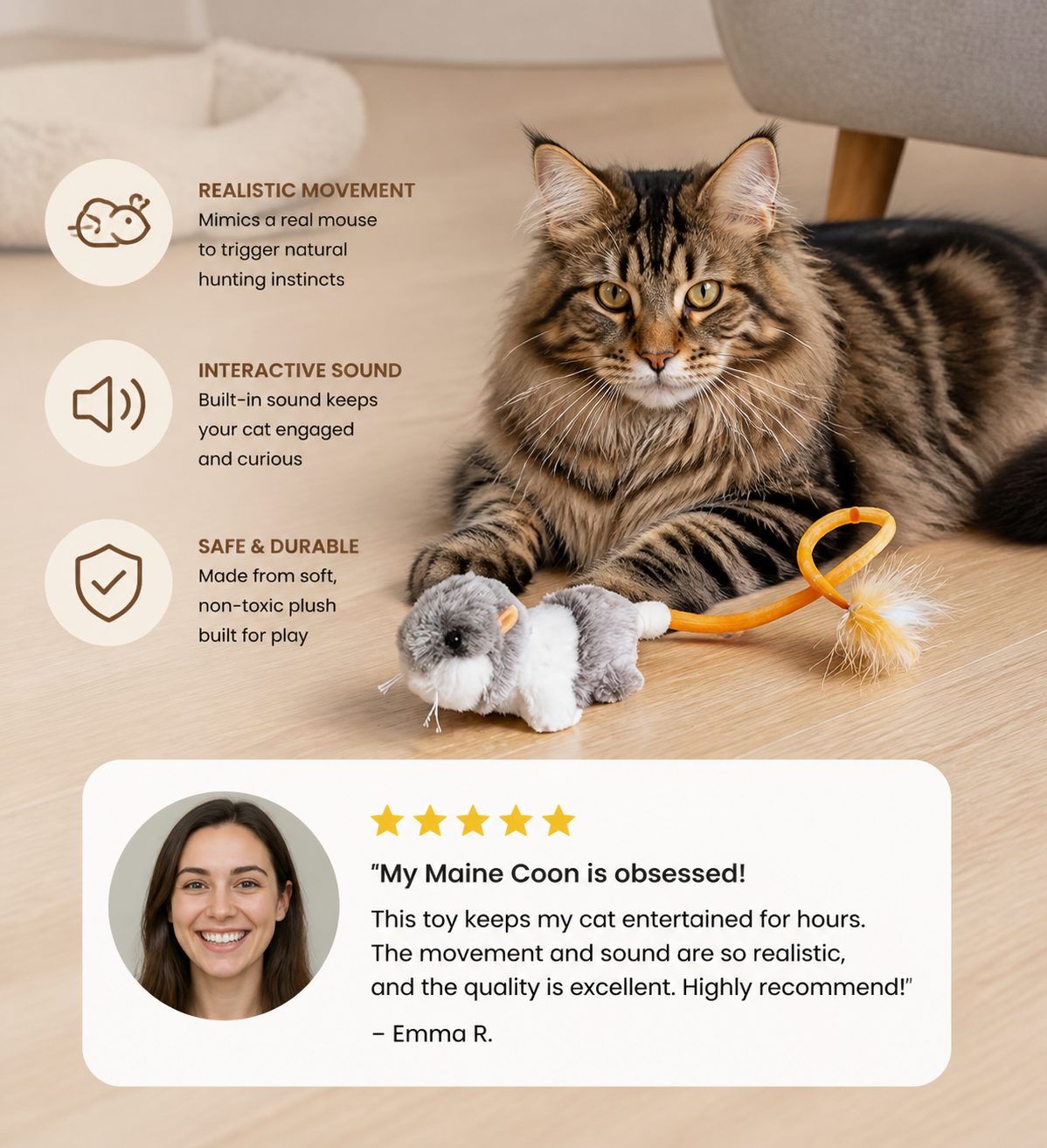 Wiggle Tail Mouse Cat Toy
