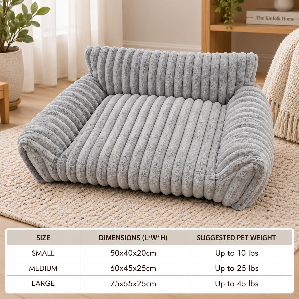 Fluffy Cloud Pet Sofa Bed with Soft Bolsters & Washable Covers
