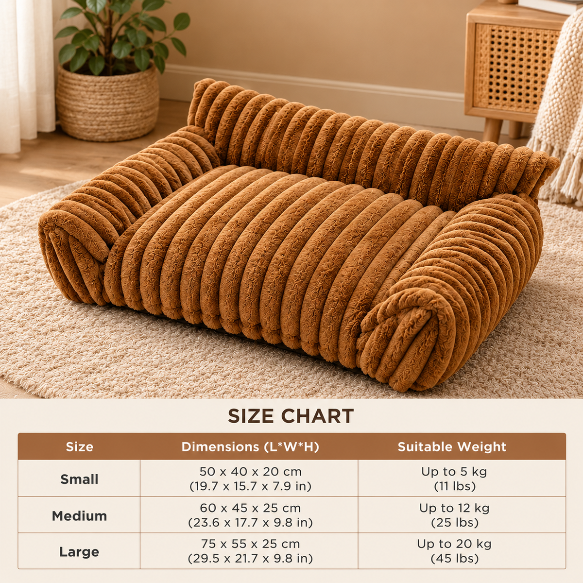 Fluffy Cloud Pet Sofa Bed with Soft Bolsters & Washable Covers