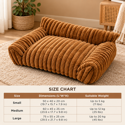 Fluffy Cloud Pet Sofa Bed with Soft Bolsters & Washable Covers