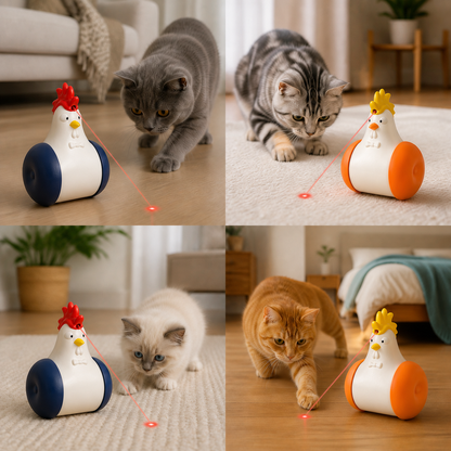 FitRooster Set of Moving Cat Toys with Laser Lamp