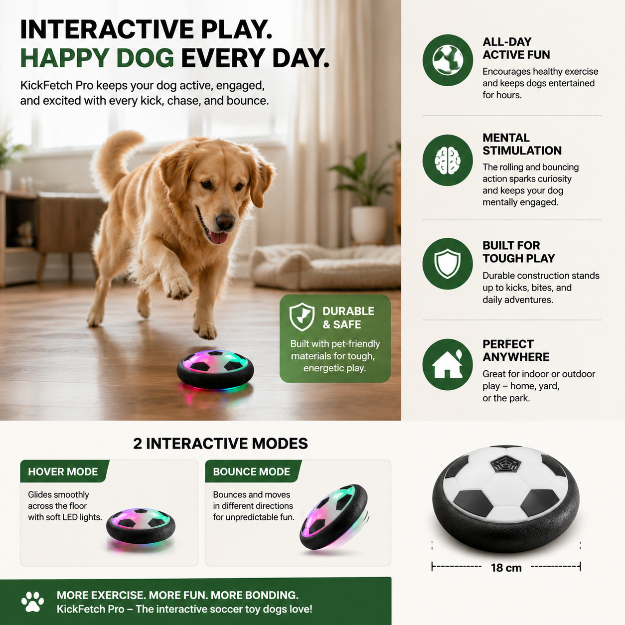 Interactive Dog Soccer Toy – KickFetch Pro