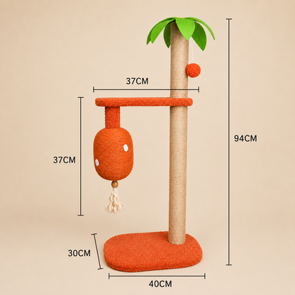 Cat Palm Sisal Scratching Post with Orange
