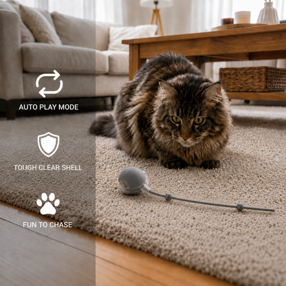 Active Rolling Ball with Tail for Cats