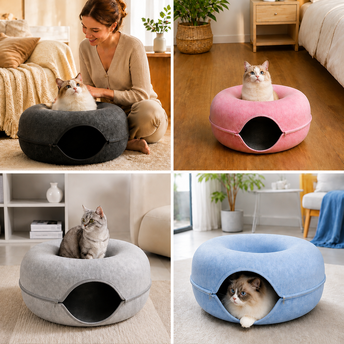 2-in-1 Donut Cat Bed