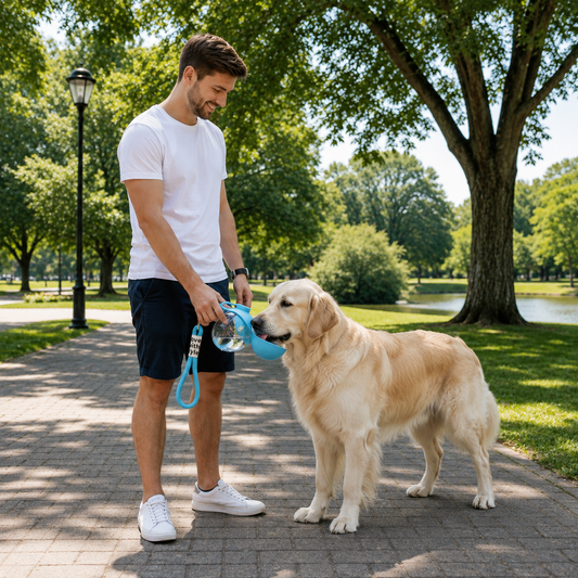 Sphere 2-in-1 Dog Water Bottle with Silicone Bowl – Leakproof Travel Bottle