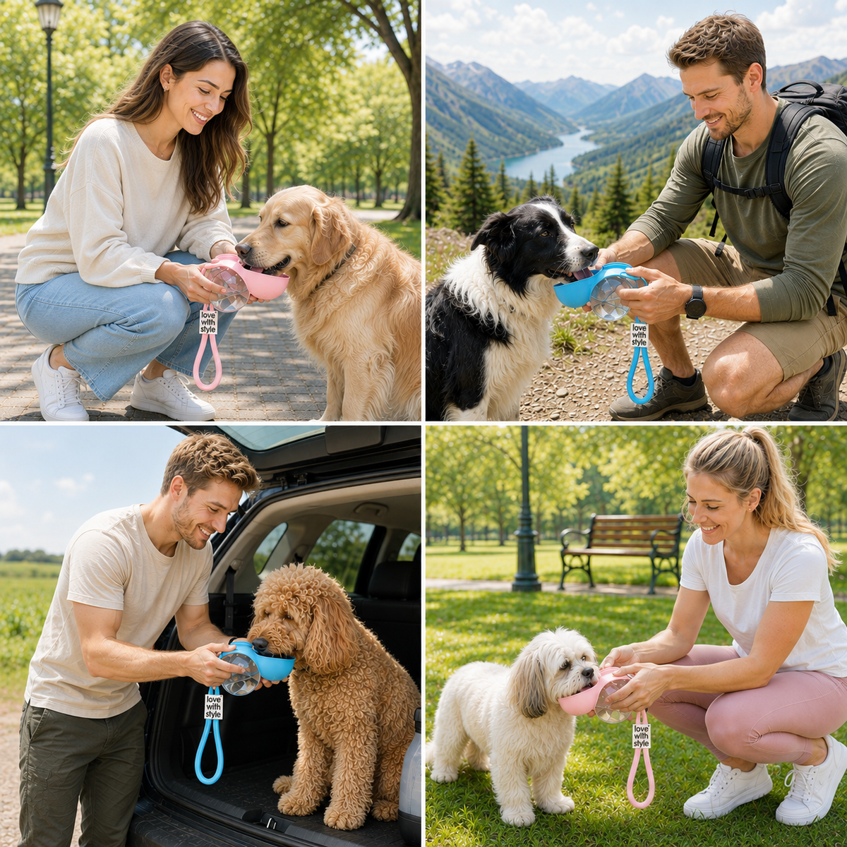 Sphere 2-in-1 Dog Water Bottle with Silicone Bowl – Leakproof Travel Bottle