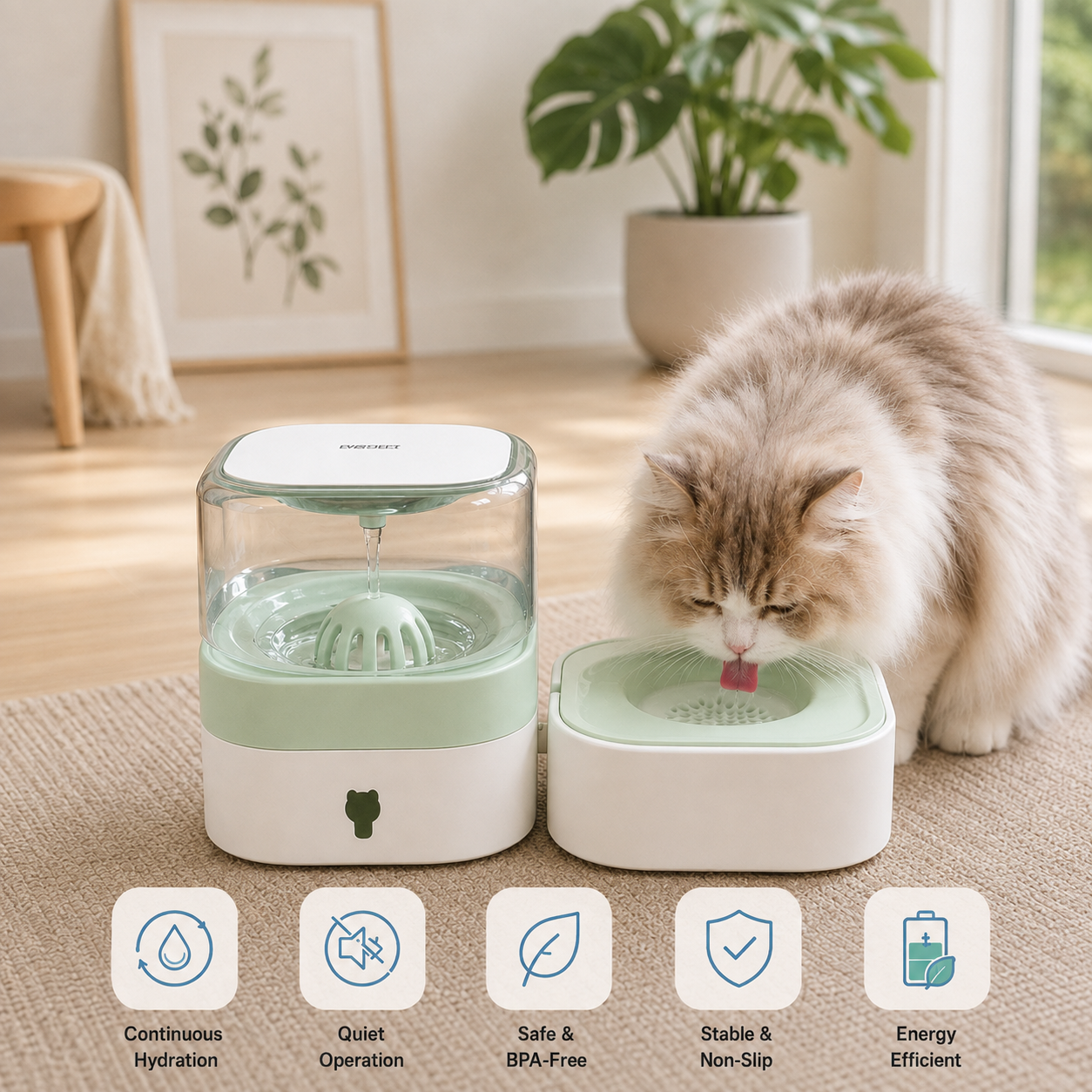 Automatic portable water dispenser for cats
