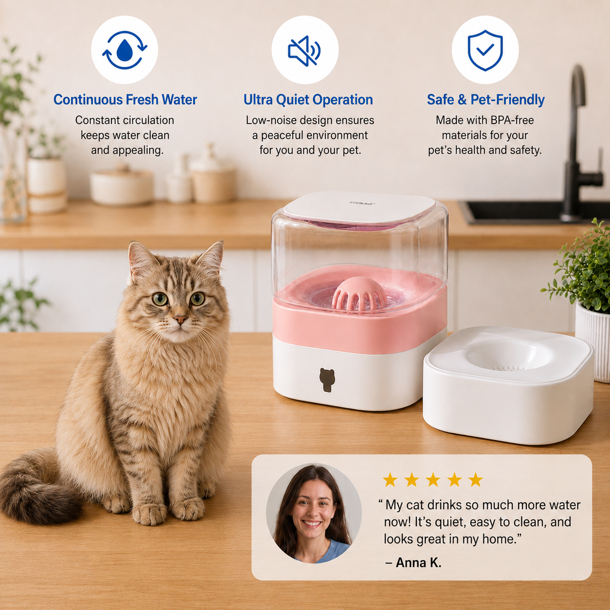 Automatic portable water dispenser for cats