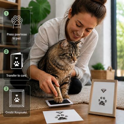 Pet Paw & Nose Print Kit – DIY Keepsake for Cat