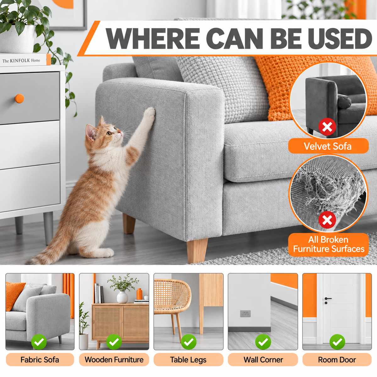 Heavy-Duty Cat Scratch Furniture Protector