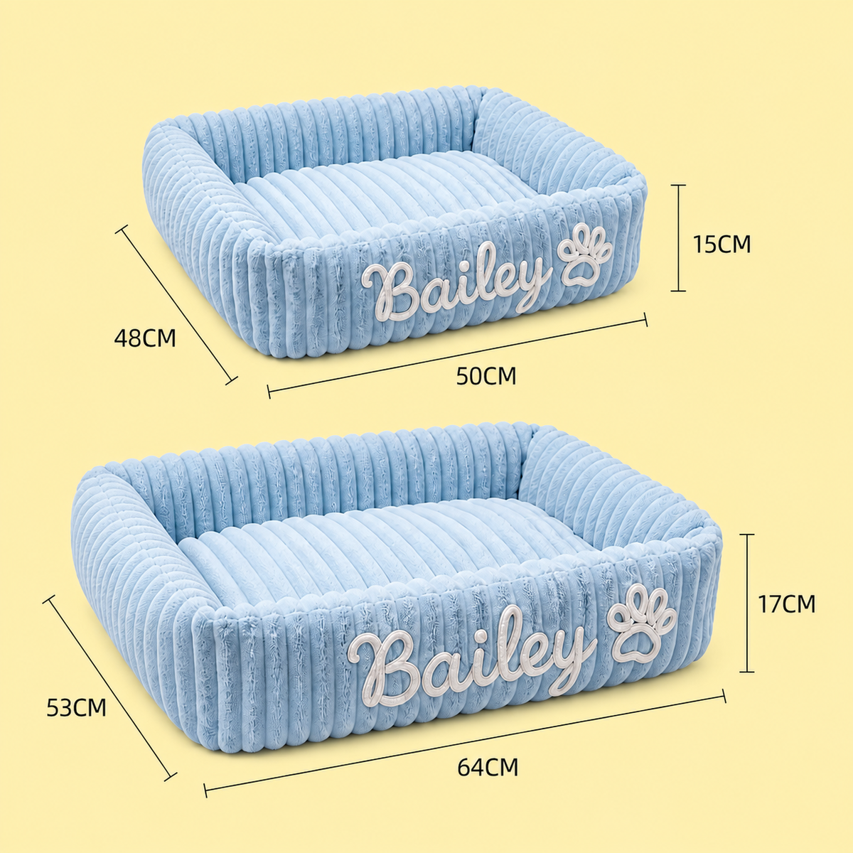 Personalized Fluffy Cloud Cat Bed with Soft Bolsters
