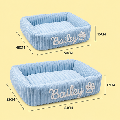 Personalized Fluffy Cloud Cat Bed with Soft Bolsters