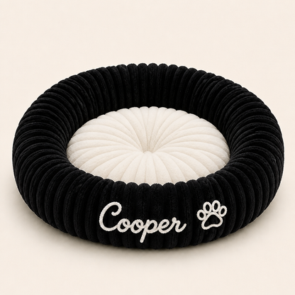 Personalized Round Fluffy Dog Bed