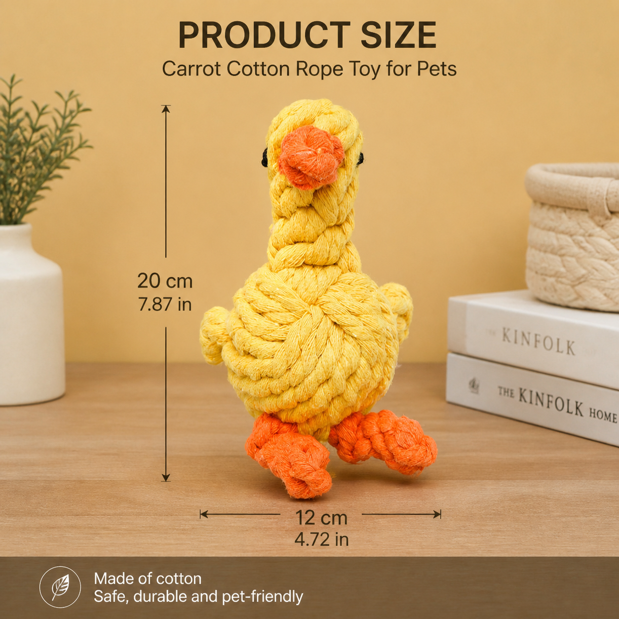 Carrot Cotton Rope Toy for Pets